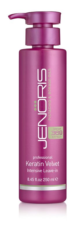 Jenoris Keratin Velvet Intensive Leave-in Treatment, Professional Hair Care Products, Infused with Pistachio Oil and Natural Keratin Deep Conditioning. (8.4 fl oz)