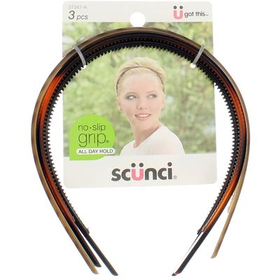 Scunci No Slip Grip Skinny Head Bands, 3.8 Ounce, 3 Pcs per Pack (1-Pack)