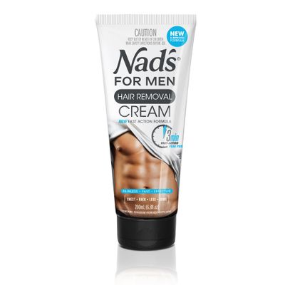 Nad&#39;s For Men Hair Removal Cream, Painless Hair Removal For Men, Soothing Depilatory Cream For Unwanted Coarse Male Body Hair, 6.8 Fl Oz
