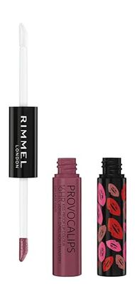 Rimmel London Provocalips 16hr Kiss-Proof Lip Color - Two-Step Liquid Lipstick to Lock in Color and Shine - 220 Lazy Daze, .14 fl.oz.