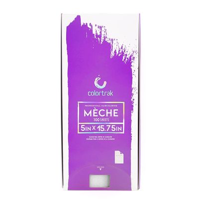 Colortrak Professional Reusable Hair Coloring Meche Sheets, Improves Color Saturation, Ideal for Bold Fantasy Hair Color, Transparent Sheets Can Be Reused, Pre-Cut, 5 x 16 Inches, 100 Sheets Per Pack