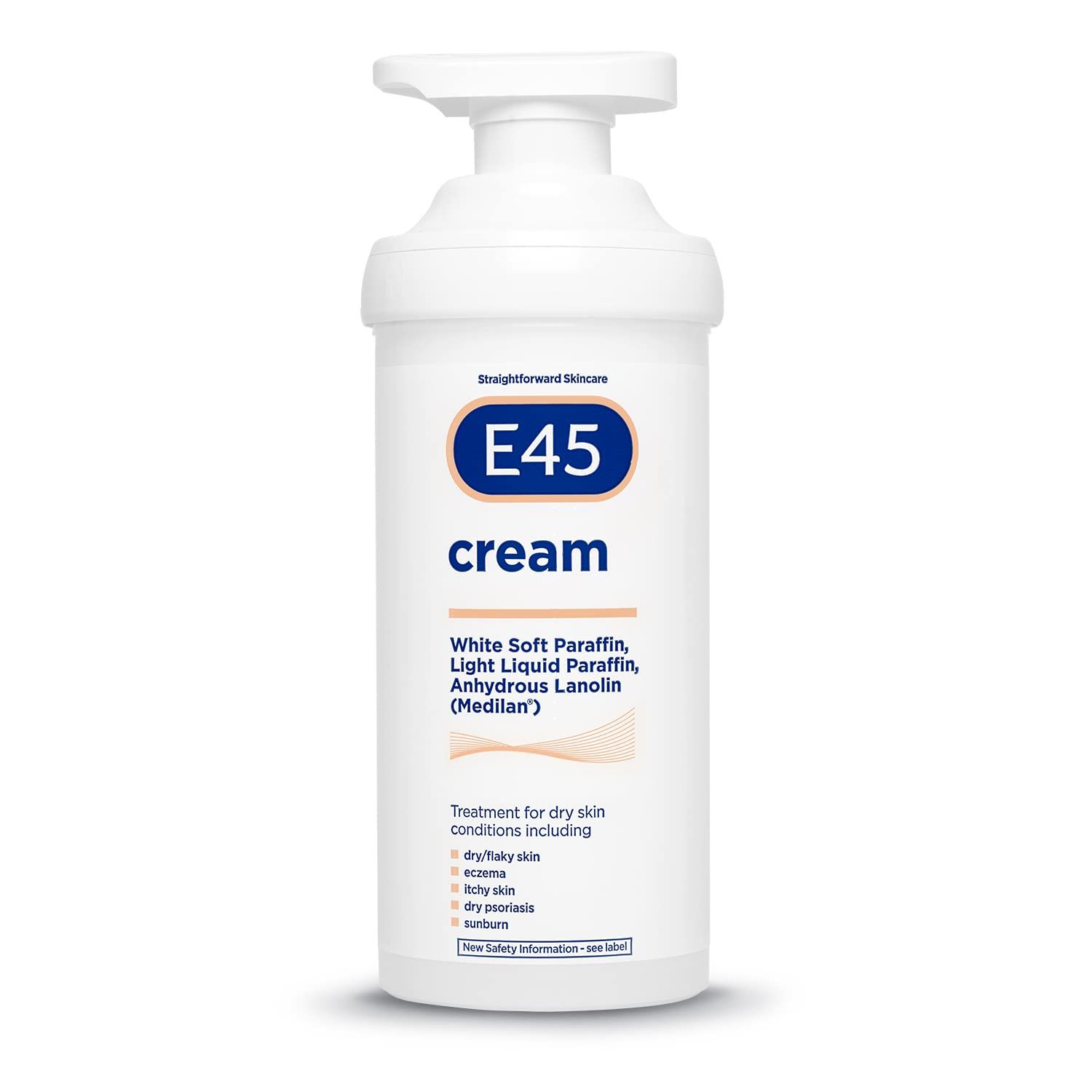 E45 Eucalyptus Scented Cream, 500g - Whole Body Moisturizer for Dry Skin &amp; Eczema Relief, Paraffin Enriched