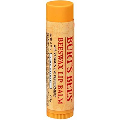 Burt&#39;s Bees Beeswax Lip Balm with Vitamin E &amp; Peppermint 0.15 oz (Pack of 6)