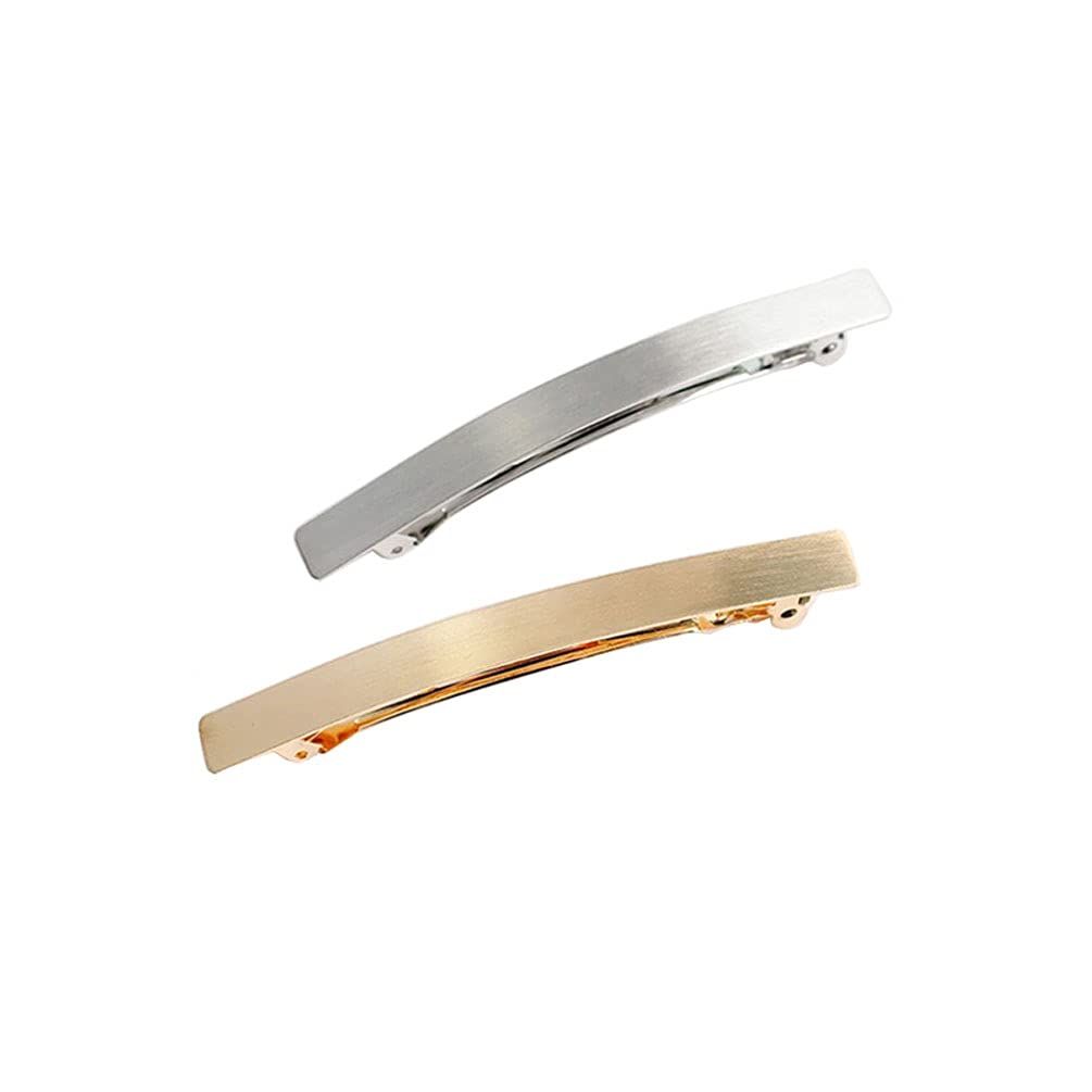 2Pcs 4&quot; Metal Hair Clips Spring Clip Barrette Wrapping Hairpins Hair Accessories for Girls Women Ladies Gold and Silver