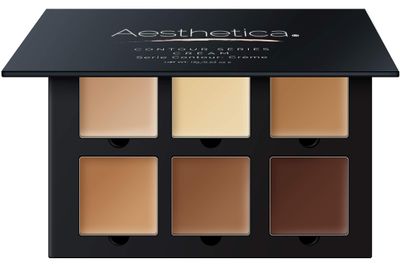 Aesthetica Cosmetics Cream Contour and Highlighting Makeup Kit - Contouring Foundation/Concealer Palette - Vegan &amp; Cruelty Free - Step-by-Step Instructions Included