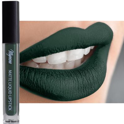 Mynena Dark Green Long-Lasting Matte Liquid Lipstick | Intense Color, Smudge-Proof &amp; Waterproof | Comfortable, Hydrating Shea Butter | Vegan &amp; Cruelty-Free | Jocelyne