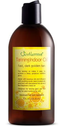 Tanning Indoor Oil | Moisturizing Body Oil | Sun kiss Glow | Body Tanning Oil | Natural Body Serum | Just Nutritive | 8 Oz