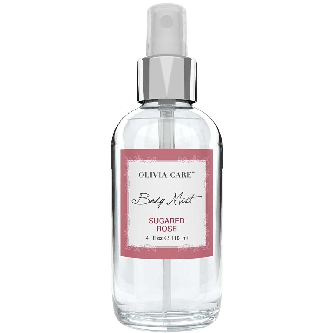 Olivia Care Body Mist Spray Made with Natural Sugared Rose Fragrance Scent - Refreshing, Soothing &amp; Moisturizing - Eliminate Odor with Fresh Floral Aroma