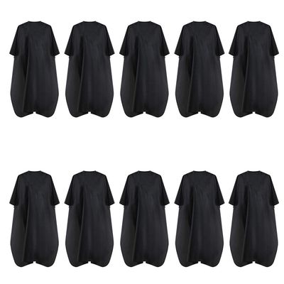 Black Waterproof Hair Salon Cape Professional Barber Cape with Metal Snap Closure Hair Cutting Cape (Black-10 Pack)