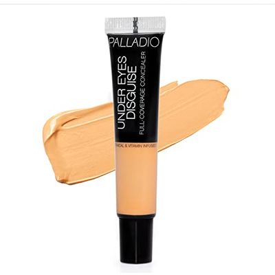 Palladio Under Eyes Disguise Full Coverage Concealer, Lemonade, 0.35 oz, Creamy Face and Eye Concealer, Evens Skin Tone, Conceals Blemishes, Dark Circles and Fine Lines, Use with Concealer Brush