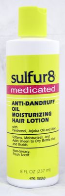 Sulfur 8 Medicated Anti-Dandruff Oil Moisturizing Hair Lotion 8 oz