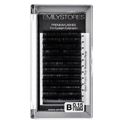 EMILYSTORES Lash Extensions 0.15mm Thickness B Curl 11mm Length Volume Individual Natural-Looking Eyelashes For Eyelash Extensions(0.15,B,11mm)