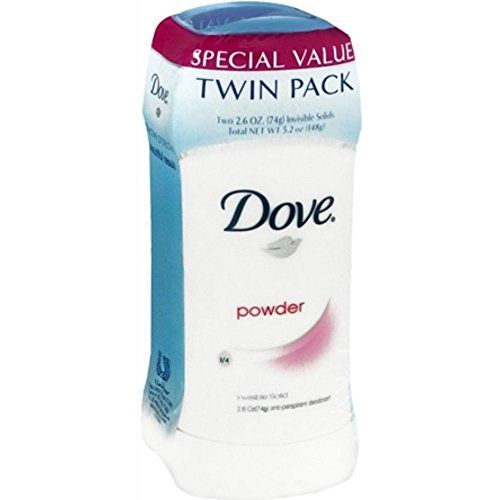 Dove Anti-Perspirant Deodorant Invisible Solid, Powder, Twin Pack, 5.20 Oz (Pack of 4)