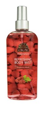 OKAY Fragrance Raspberry Blush Body Mist - Body Spray for Women, Light Perfume Mist for Skin, Clean Refreshing Scent, Uplifting and Fruity, Silicone and Paraben Free - 8 Fl Oz