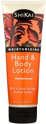 ShiKai Hand &amp; Body Lotion (Sandalwood, 8oz) | Daily Moisturizing Skincare for Dry and Cracked Hands | With Aloe Vera &amp; Vitamin E