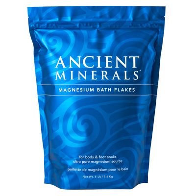 Ancient Minerals Magnesium Bath Flakes - Bathing Alternative to Epsom Salt - Soak in Natural Salts - High-Absorption Efficiency for Relaxation, Wellness &amp; Muscle Relief - 8 lbs
