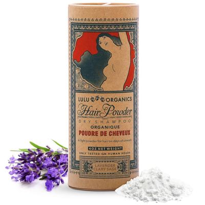 Non Aerosol Dry Shampoo Powder for Dark Hair and Blonde - All Natural &amp; Organic Hair Care, Paraben Free, Talc Free, No White Cast, Synthetic Fragrance Free - Lavender and Clary Sage, 4 oz
