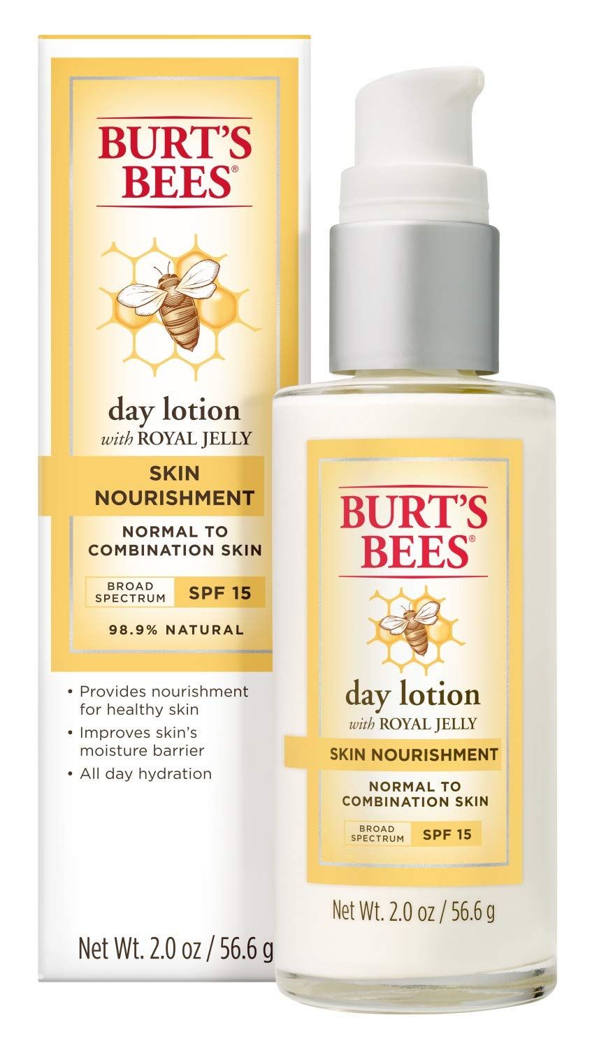 Burt&#39;s Bees Skin Nourishment Day Lotion with SPF 15 for Normal to Combination Skin, 2 Oz (Package May Vary)
