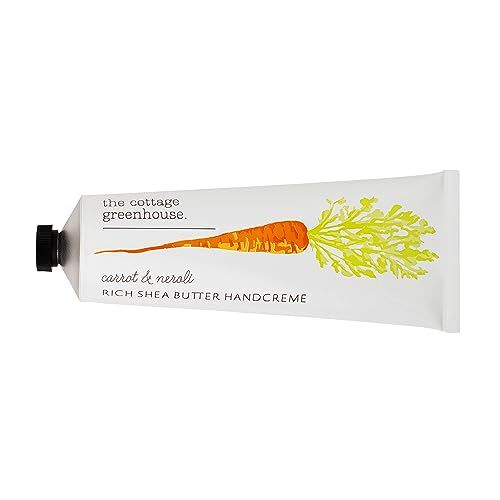 The Cottage Greenhouse Carrot &amp; Neroli Handcreme, 4 oz. - Hand Lotion for Women, Hand Cream for Dry Cracked Hands, Moisturizing Hand Cream, Shea Butter Lotion, Paraben Free &amp; Vegan