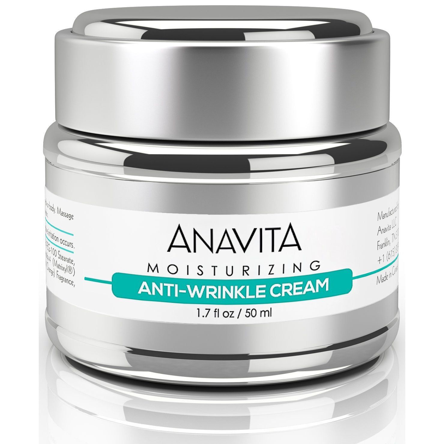 Anavita Moisturizing Anti Wrinkle Anti Aging Cream W/Peptide &amp; Hyaluronic Acid - Day Night - Facial Fine Lines Wrinkles Elasticity Skin Tone - Face Neck Decollete Moisturizer for Women Men 1.7 fl oz