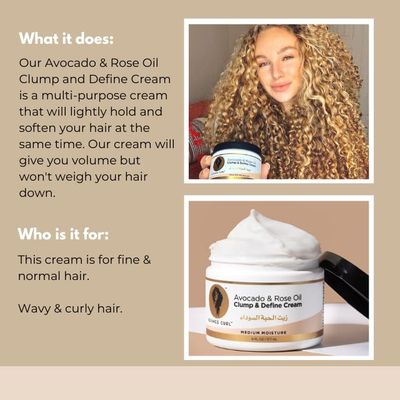 Bounce Curl Avocado &amp; Rose Oil Clump &amp; Define Cream for Curly Frizzy Hair