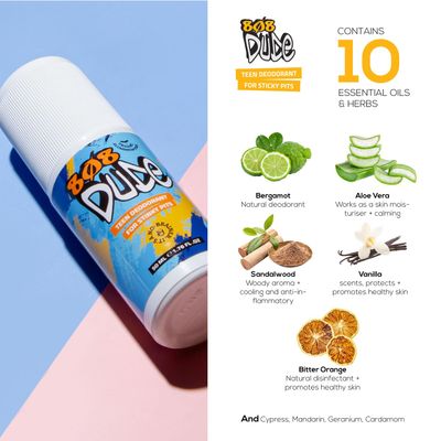 808Dude Certified Organic Deodorant for Teen Boys. Eliminate Kids Stinky Pits. Aluminum Free. Native and All Natural Cruelty Free and Vegan Ingredients for the Ultimate Kidz Armpit Detox 50ml