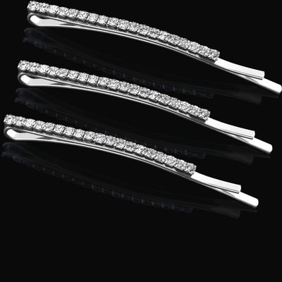 TecUnite 16 Pcs Rhinestone Bobby Pins Decorative Hair Pins Metal Diamond Clear Crystal Fancy Hair Clips Bling Hair Barrette Hair Accessories for Women Bridal Wedding Party Daily, 2.36 inch