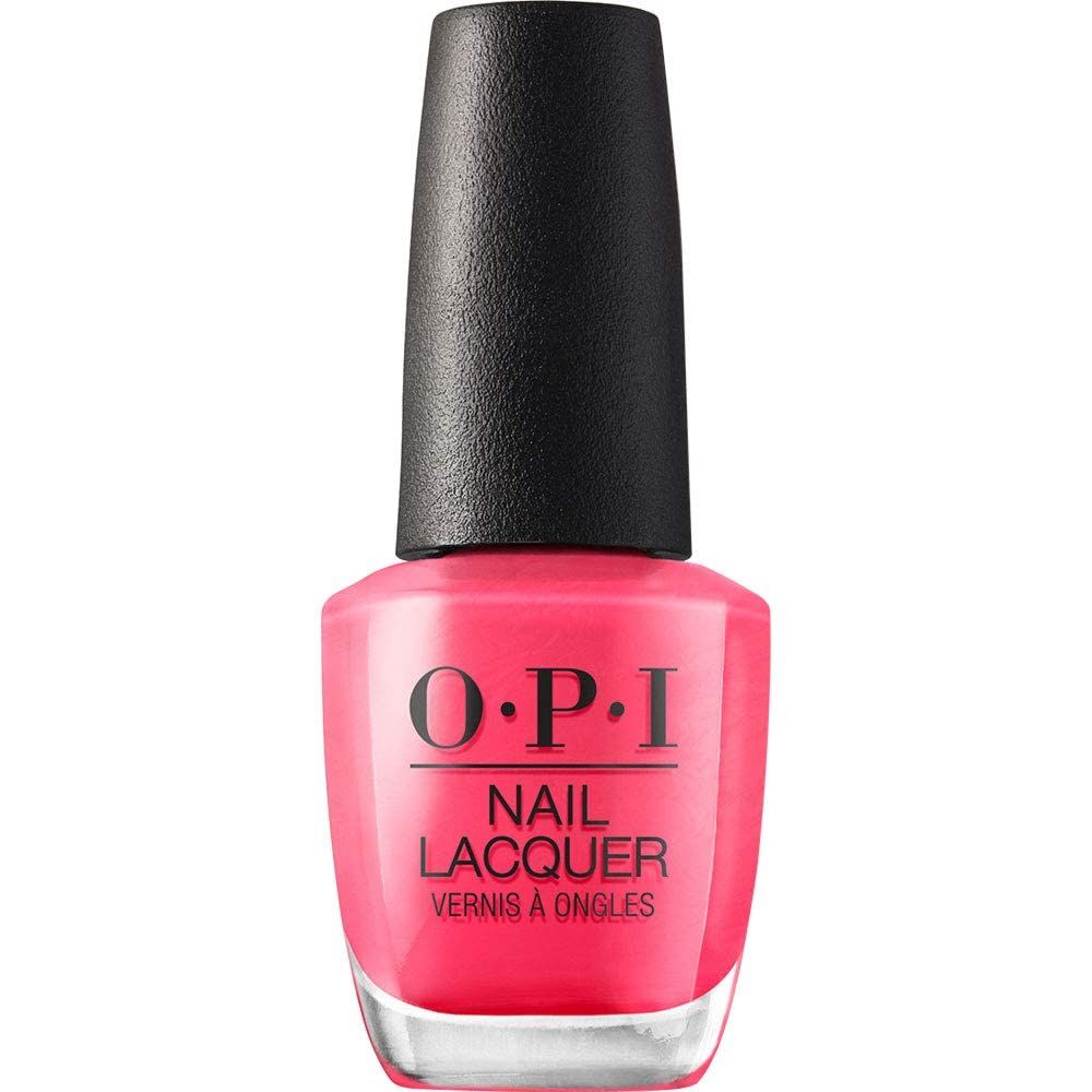 OPI Nail Lacquer Strawberry Margarita | Opaque Bright Pink Crme Chip Resistant Nail Polish | Vegan, Fast Drying, Streak Free