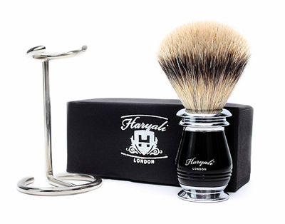 Black Handle Men&#39;s Shaving Brush for Men Black Badger Hair Shaving Brush with Stand