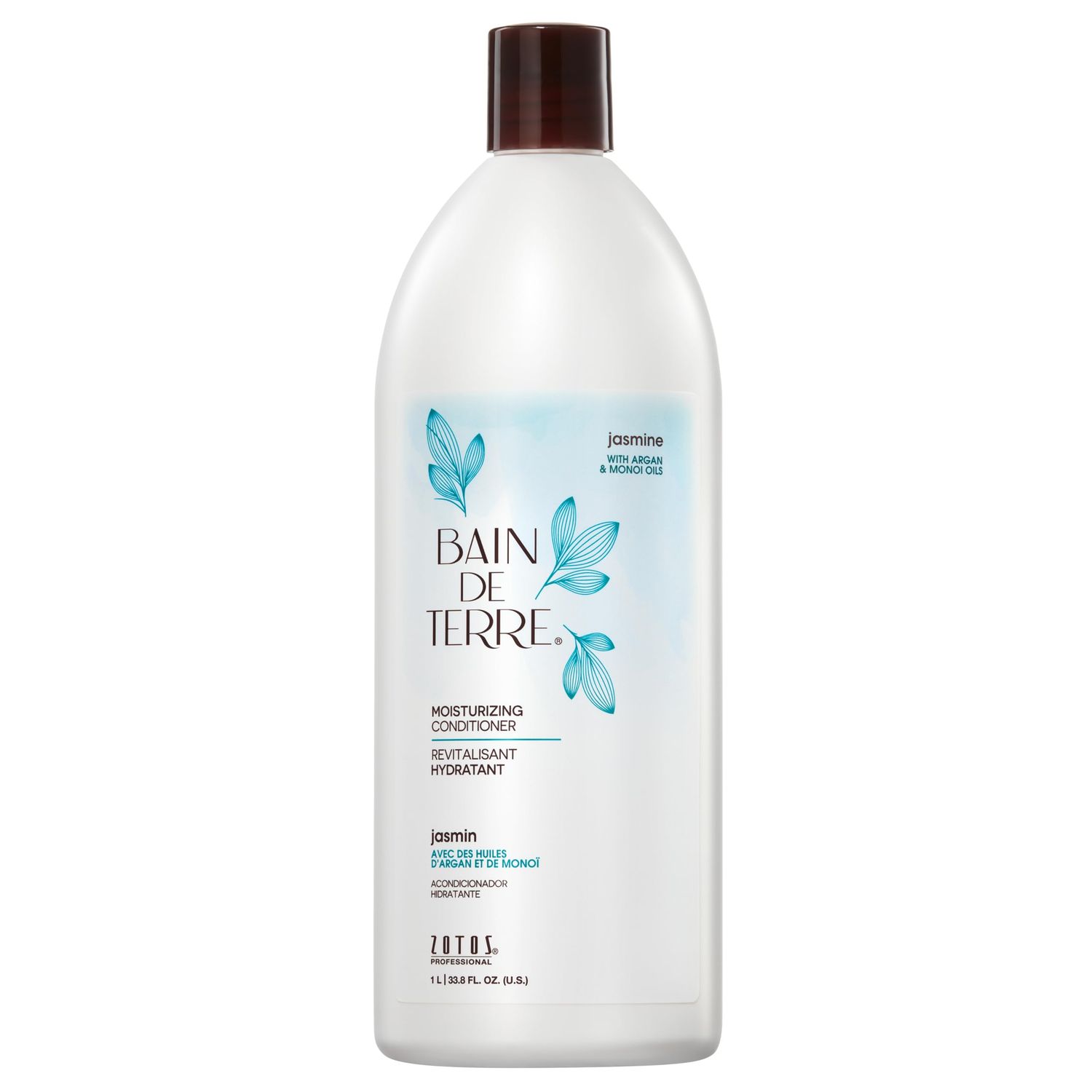 Bain de Terre Jasmine Moisturizing Conditioner, Rich Hydration for Dry Hair, with Argan &amp; Monoi Oils, Paraben-Free, Color-Safe, Vegan, 33.8 Fl Oz