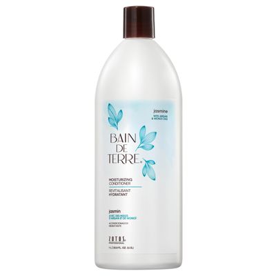 Bain de Terre Jasmine Moisturizing Conditioner, Rich Hydration for Dry Hair, with Argan &amp; Monoi Oils, Paraben-Free, Color-Safe, Vegan, 33.8 Fl Oz