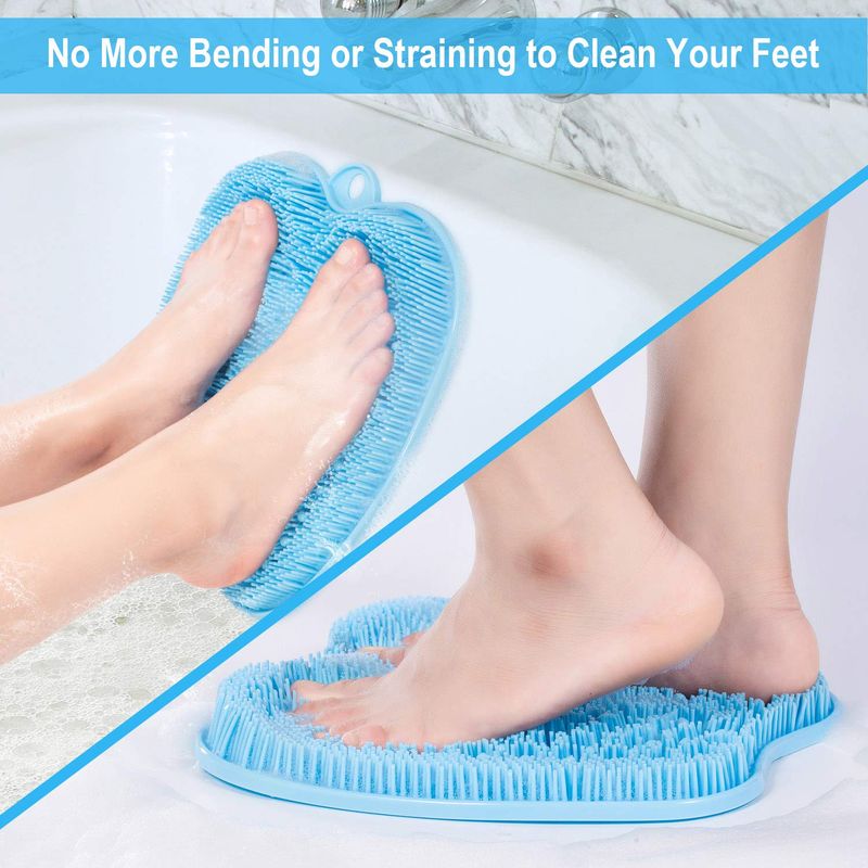 BESKAR Larger Foot Scrubber Mat with Non-Slip Suction Cups- Cleans, Smooths, Exfoliates &amp; Massages Without Bending, Circulation &amp; Soothes Tired Feet, Great for Shower or Bathtub