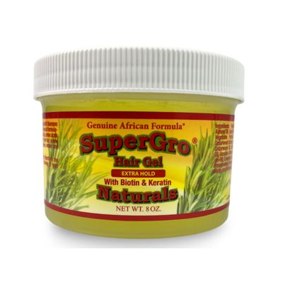 SuperGro Extra Hold Loc &amp; Twist Gel for Natural Hair Styling - Ideal for Braiding, Retwisting Locs, and Edge Control - With Shea Butter, Biotin &amp; Black Castor Oil - 8 oz