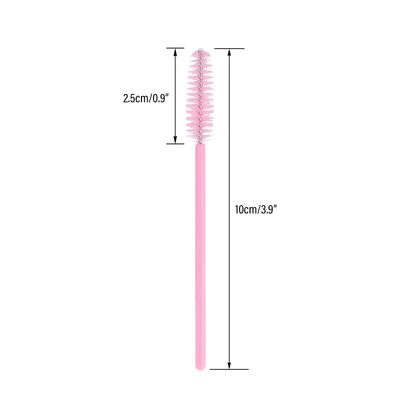 G2PLUS 100PCS Disposable Eyelash Brushes, Adjustable Mascara Wands Makeup Applicator, Eyelash Spoolies Brushes for Eyelash Extensions and Eyebrows (Baby Pink)