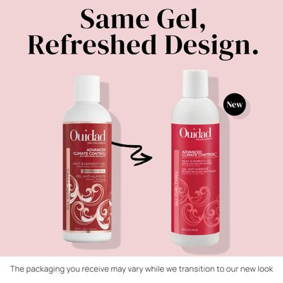 Ouidad Advanced Climate Control Heat & Humidity Stronger Hold Gel Travel Size - 8.5 fl oz, Anti-Frizz Nano Technology, Styling Gel, Prevents Flyaways & Frizz, Crunch-free Hold, For All Curl Types