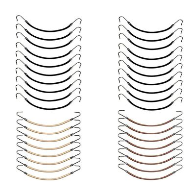 YBB 36 Pcs Ponytail Hooks Hair Clips, Elastic Hair Ties Ponytail Holders for Women Hair Styling (Black, Brown and Gold)