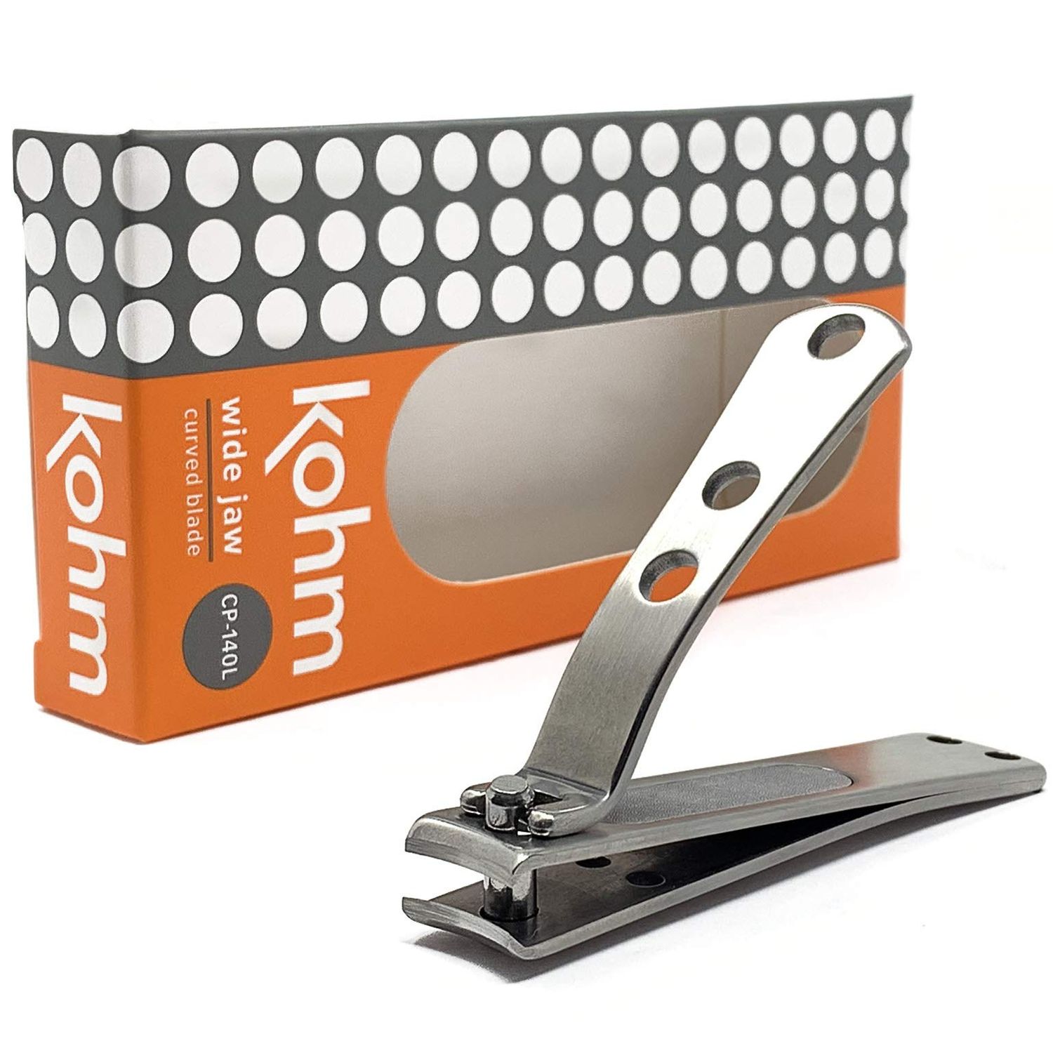 KOHM Nail Clippers for Thick Nails - Heavy-Duty, Stainless Steel, Tough, Professional Toenail Clippers w/Built-in File - Nail Cutters for Seniors and Adults
