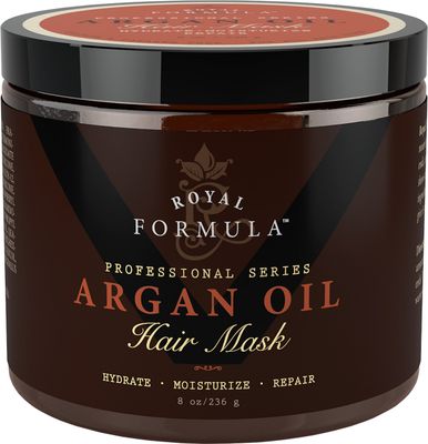 Argan Oil Hair Mask, 100% Organic Argan &amp; Almond Oils - Deep Conditioner, Repair Dry Damaged, Color Treated &amp; Bleached Hair - Hydrates &amp; Stimulates Hair Growth, 8 Oz