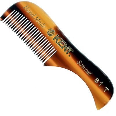 KENT 81T &quot;Freddie&quot; Handmade Beard Mustache Comb - Extra Small. Unbreakable Fine Toothed Beard and Moustache Combs Pocket Size for Facial Hair Grooming. Hand-Made Saw-Cut &amp; Polished
