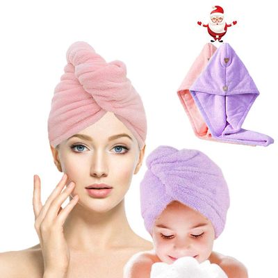 AUNINA Hair Towel Wrap, Double Thickened Quick Dry Hair Hat Cap for Women, Super Absorbent Quick Dry Hair Turban for Drying Curly, Long, Thick Hair (1 Pack 10 inch X 26 inch)