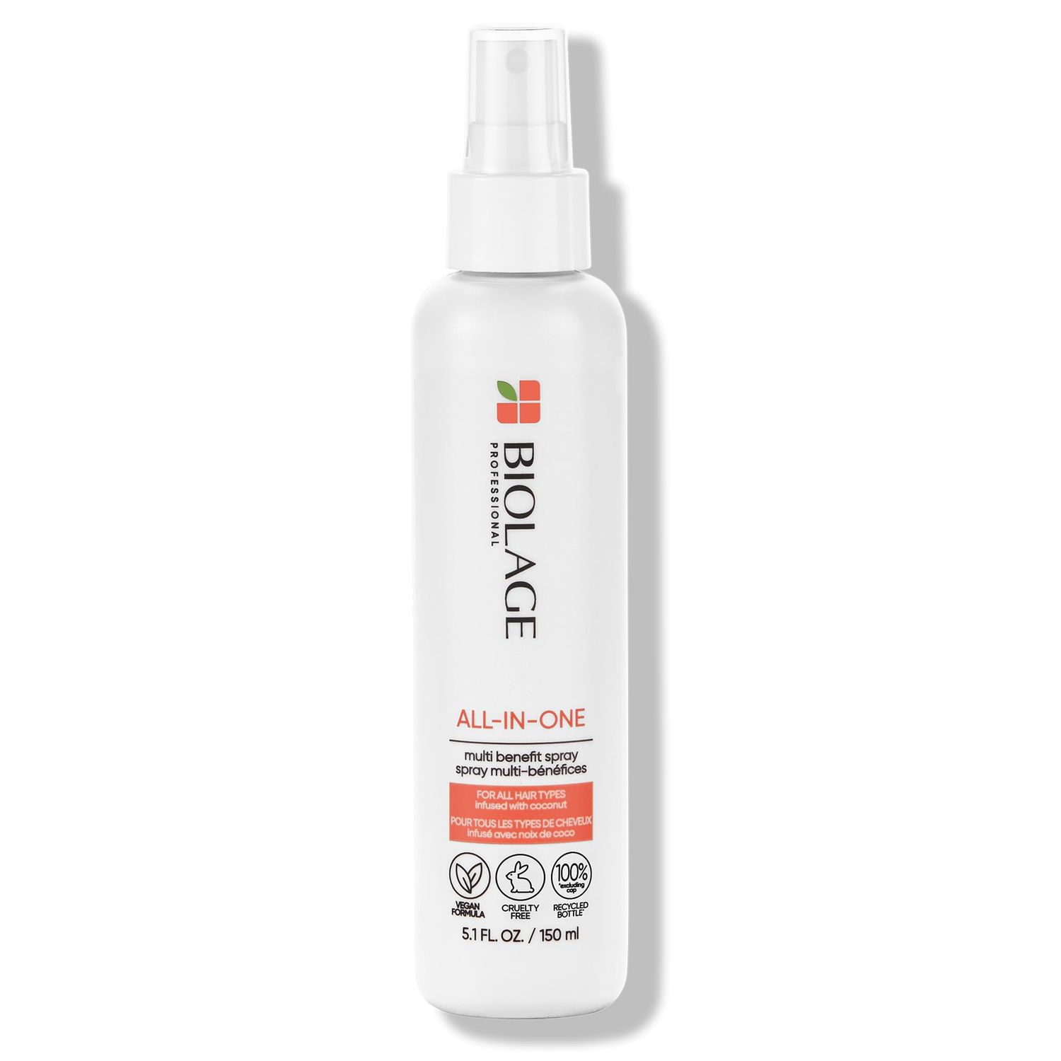 Biolage All-In-One Coconut Infusion | Multi-Benefit Treatment Spray For All Hair Needs | With Coconut | For All Hair Types | Sulfate &amp; Paraben-Free | Vegan | 5 Fl. Oz
