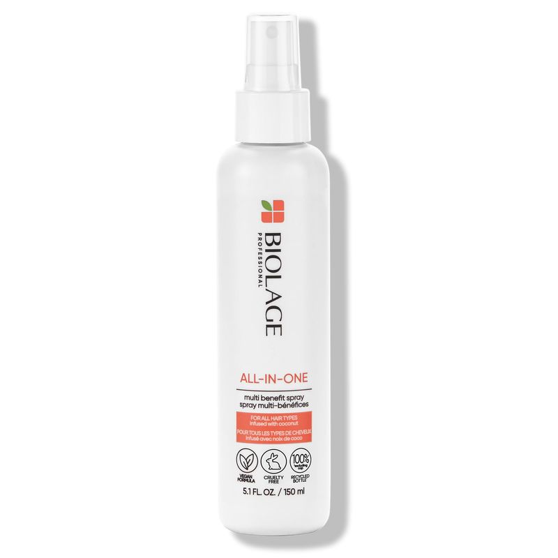 Biolage All-In-One Coconut Infusion | Multi-Benefit Treatment Spray For All Hair Needs | With Coconut | For All Hair Types | Sulfate &amp; Paraben-Free | Vegan | 5 Fl. Oz