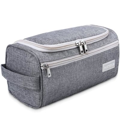 Pantheon Travel Toiletry Bag for Men and Women, Travel bag for Toiletries, Dopp Kit for Men, Travel Bathroom Bag, Mens Travel Bag Hanging Toiletry Organizer Toiletry Kit for Traveling (Gray)
