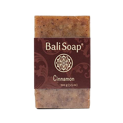 Bali Soap - Cinnamon Natural Soap - Bar Soap for Men &amp; Women - Bath, Body and Face Soap - Vegan, Handmade, Exfoliating Soap - 3 Pack, 3.5 Oz each