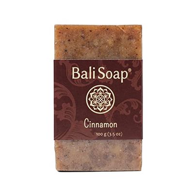 Bali Soap - Cinnamon Natural Soap - Bar Soap for Men &amp; Women - Bath, Body and Face Soap - Vegan, Handmade, Exfoliating Soap - 3 Pack, 3.5 Oz each