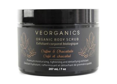 Organic Coffee &amp; Chocolate Body Scrub by VeOrganics - Premium Moisturizing, Tightening and Detoxifying Exfoliant