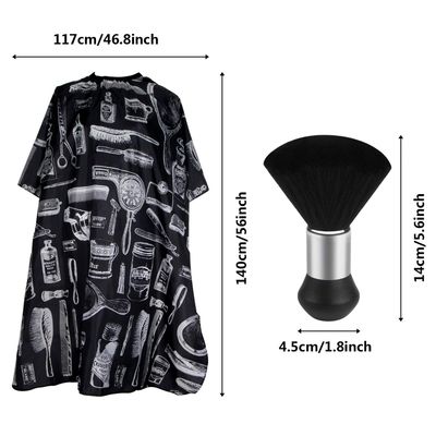 FEBSNOW Professional Hair Cutting Cape with Neck Duster Brush, Salon Barber Cape, Hair Cutting Accessories (Floral Print)