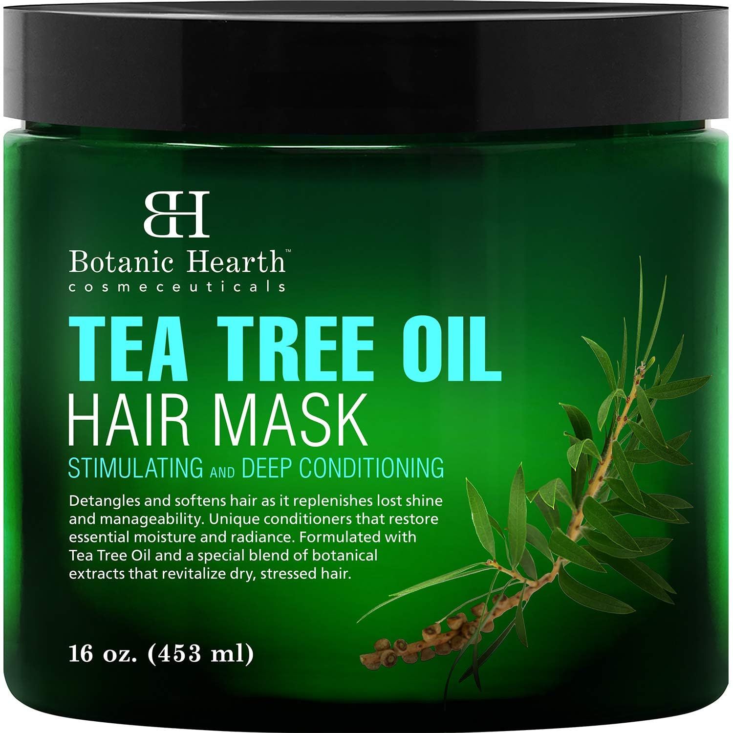 Botanic Hearth Tea Tree Hair Mask &amp; Deep Conditioner, Moisturizes &amp; Protects Hair &amp; Scalp - with Soy Protein, Vitamin E, Collagen, Keratin &amp; Coconut Oil - 16 oz (Packaging May Vary)