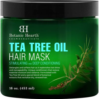 Botanic Hearth Tea Tree Hair Mask &amp; Deep Conditioner, Moisturizes &amp; Protects Hair &amp; Scalp - with Soy Protein, Vitamin E, Collagen, Keratin &amp; Coconut Oil - 16 oz (Packaging May Vary)