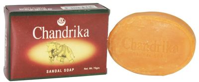 Chandrika Sandal Soap Bar, Coconut Oil and Sandalwood Soap for Men &amp; Women - Cleansing &amp; Moisturizing Face, Bath and Body Wash - Vegan Soap, 2.64 Oz (6 Pack)